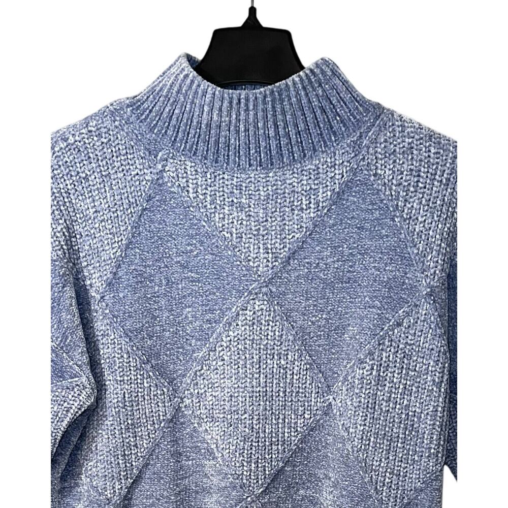 Christian Siriano Sweater Womens Size L Blue Pullover Mock Neck Soft Cozy Casual - Picture 5 of 12